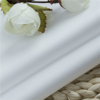 Tissu sergé fin 80s/2 en jacquard peigné CVC 80 % coton 20 % polyester, finition ammoniac liquide, entretien facile, blanc, pour tenue décontractée professionnelle