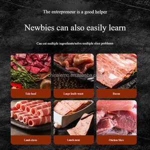 Machine à trancher la viande entièrement automatique de qualité commerciale, coupe-viande frais à épaisseur réglable pour bacon, ventre de porc, bœuf - Product Image 3