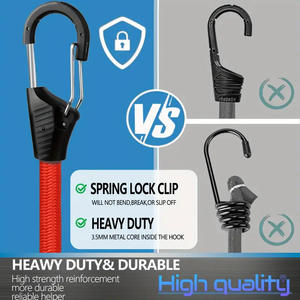 ชุดสายรัดบันจี้จัม Dy-80022 38 ชิ้น ขนาดต่างๆ ไนลอนพร้อมตะขอเหล็กสำหรับกระเป๋าเดินทางการเดินทางกลางแจ้ง - Product Image 2