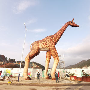 Zoo Park Grote Levensgrote Animatronic Dier Giraffe Standbeeld Voor Klanten Te Trekken - Product Image 2