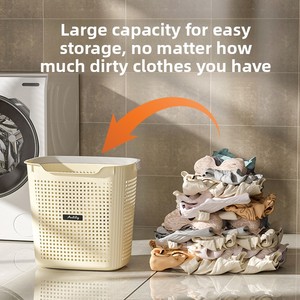 Cesto per Bucato Rettangolare Grande Capacità Multistrato con Manico in PP per <span class=keywords><strong>Bagno</strong></span>, <span class=keywords><strong>Lavanderia</strong></span>, Camera da Letto - Product Image 3