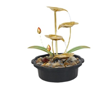 Fuente de agua Feng Shui con diseño de planta metálica, decoración interior para sala de estar, escritorio, oficina, regalo. - Product Image 5