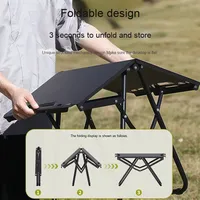 Table pliante d'extérieur portable, moderne, en acier au carbone, légère et durable - Table de camping multifonctionnelle pour activités de plein air