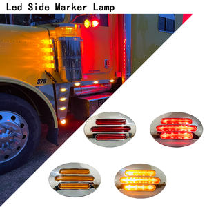 1 Pieza de Luz Marcadora LED Cromada Ovalada de 3 Pulgadas, 12-24 V, Plana, Ámbar/Rojo/Blanco - Product Image 5