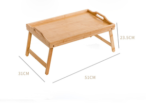 접이식 다리가 있는 대나무 침대 트레이 테이블, 소파, 침대, 식사, 작업용 아침 식사 트레이, 노트북 책상, 간식 트레이로 사용 가능 - Product Image 5