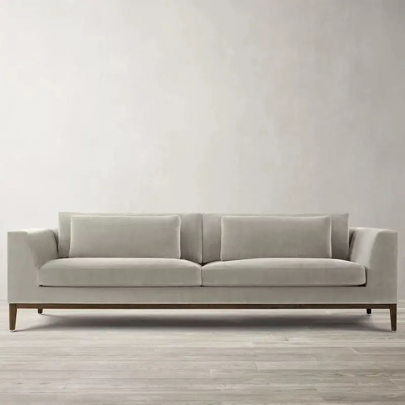 High quality customized 3 Seat Large Velvet Corner Sofas Indoor High Quality Fabric Sofa Set