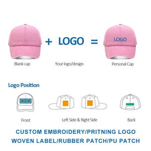 Casquettes de baseball vintage pour enfants avec logo personnalisé, 6 panneaux, en coton délavé, style déchiré - Product Image 2