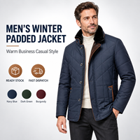 Veste d'hiver matelassée pour homme, manteau chaud rembourré avec col en fausse fourrure amovible, style décontracté chic, vente en gros, stock disponible, vêtements d'extérieur