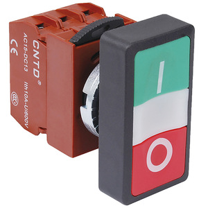 Interrupteur à bouton-poussoir éclairé à double position CNTD Changde C2PID, un marche/arrêt, ouverture 22 - Product Image 1