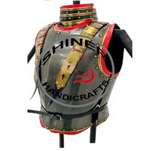 Plastron poitrine armure veste guerriers plaque cuir Design romain veste noir finitions Halloween 18 jauge acier Costume ensemble - Product Image 2