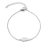 Design fahonin en acier inoxydable Unique or plume charme réglable lien chaîne Bracelet pour les femmes