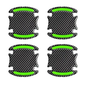 Protector de Manijas de Puerta de Coche Universal, Adhesivos Reflectantes de Fibra de Carbono, Antiarañazos - Product Image 1