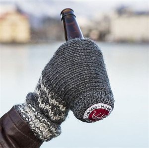 Gants de gant de bière en tricot de laine mélangée personnalisés porte-boissons d'hiver gants de <span class=keywords><strong>mitaine</strong></span> de bière cousus pour l'extérieur - Product Image 5