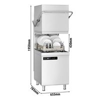 Lavavajillas de doble pared GGM Gastro - Digital - 7.1 kW - incl. Desincrustante - con detergente, ablandador de agua y aditivo para el lavado