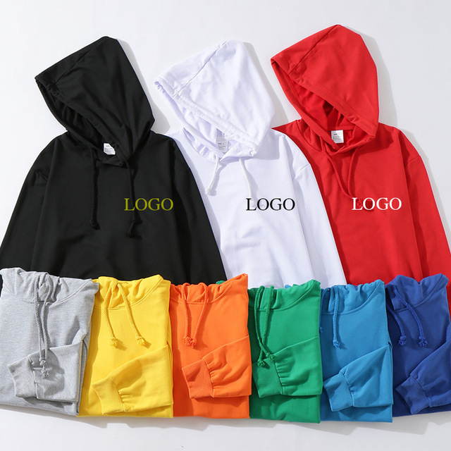 Custom OEM Men's Plus Size Plain 100% Cotton Solid Jersey Hooded Sweatshirts Stand Collar 3D Puff Printing Breathable