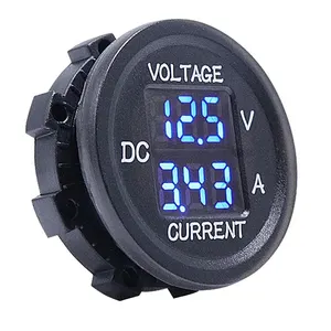 Digital Display Voltmeter DC 12V-24V Dual Digital LED Display Current Voltmeter Voltage Monitor Gauge for Car Motorcy