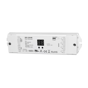 Controller LED DALI-2 SR-2304B – 4 Canali, DT6, 12–36V DC, 4×5A, Push-DIM per RGBW, CCT e Strisce LED - Product Image 1