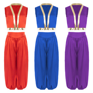 Disfraz de Aladdin para Niños de Redman Anime, Conjunto de Chaleco de Satén y Pantalones Harem para Halloween y Actuaciones Escénicas - Product Image 1