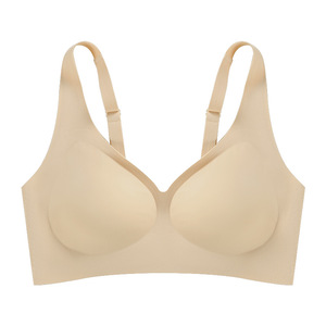 Soutien-gorge sport en gelée élégant pour femmes grandes tailles, léger, sans couture, dos relevé, sexy, sans armatures, respirant, bonnet 3/4 latéral - Product Image 2