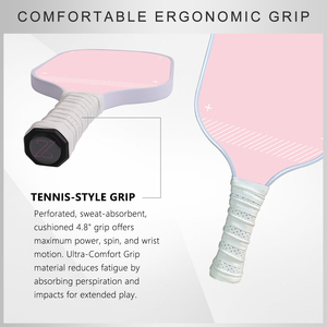 Nouvelle technologie de nid d'abeille personnalisable et améliorée, épaisseur de 16 mm pour raquette de pickleball portable sans bord en fibre de carbone brute T700 - Product Image 4