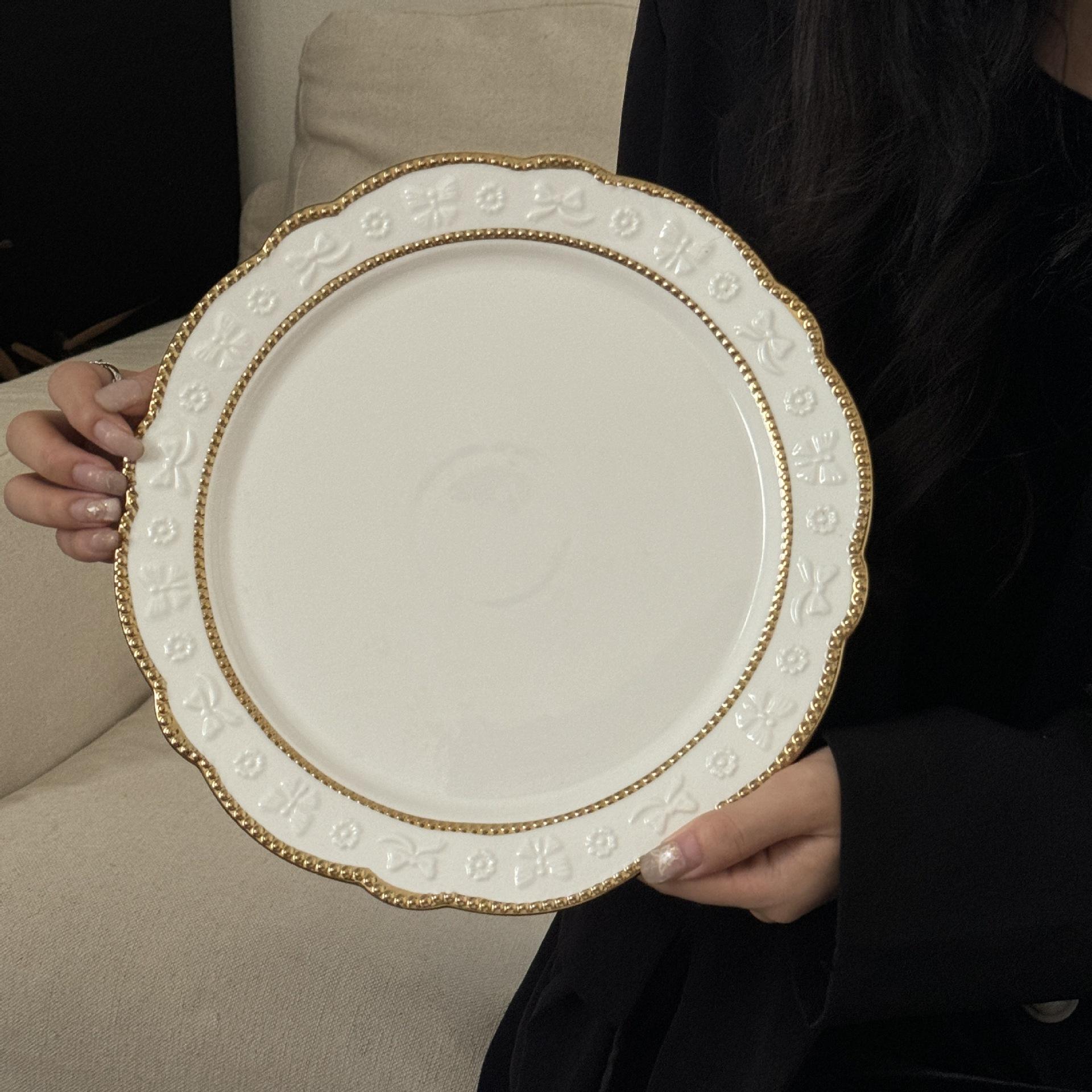 Flower Language Butterfly Gold 10-inch plate 27*2.5