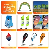 Drapeau à plumes personnalisé avec logo, drapeau de plage personnalisé pour la promotion de la marque et les campagnes promotionnelles, en tissu polyester durable