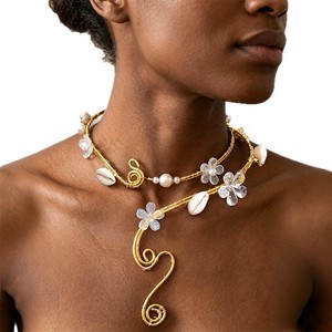 New Fashion Transparent Flower <strong>Shell</strong> Open <strong>Choker</strong> for Women Beach Style Versatile Adjustable Neck Jewelry Accessories - Product Image 4