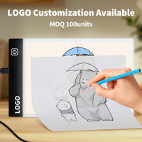 Dessin lumineux Portable Simple Ultra-Mince Trois Lumineux Dimmable Table Copie Tracing Board Led Light Box Pad pour Animation 2D
