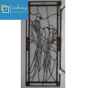 الديكور تيفاني الزجاج لوحة باب مشغول حديد إدراج - Product Image 4