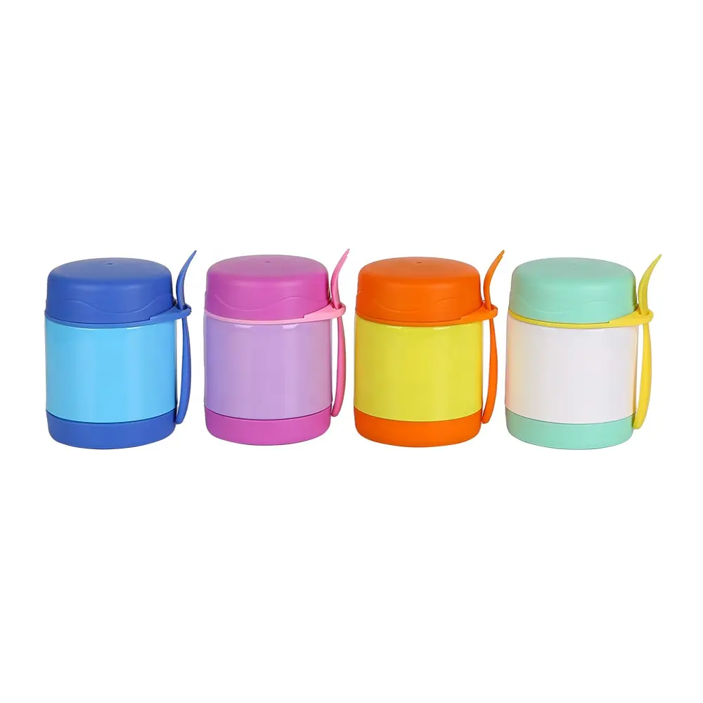 300ml children's soup pot with fork  small lunch box vacuum cup
