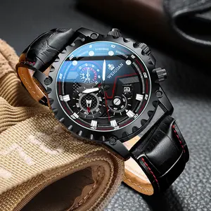 KVC 44mm Designer Sport Watch orologi da polso da uomo di lusso orologio da polso con cinturino in pelle in acciaio inossidabile resistente all'acqua al quarzo personalizzato