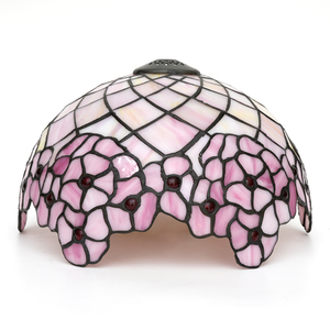Tiffany 12 "<span class=keywords><strong>paralume</strong></span> in vetro colorato con cappuccio, lampada da tavolo <span class=keywords><strong>rosa</strong></span> fiori di ciliegio lampade solo ricambio <span class=keywords><strong>paralume</strong></span> - Product Image 4