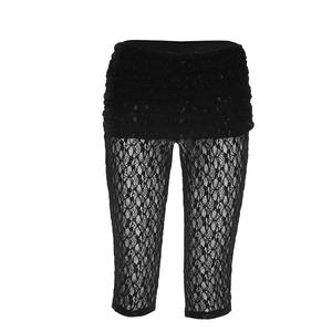 Viviblook D26PT007 Pantalones cortos ajustados con cintura plegable y encaje para mujer, sexys y casuales - Product Image 6