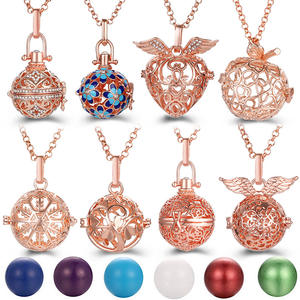 <span class=keywords><strong>Collier</strong></span> diffuseur d'huiles essentielles en forme d'ailes d'ange, avec pendentif creux, style rétro, pour femmes, bijoux - Product Image 2