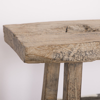Banc long simple en bois vieilli de style rustique chinois ancien, pour salon