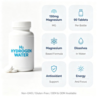 Comprimés d'eau hydrogénée au magnésium H2 moléculaire effervescent 150mg Antioxydant Énergie Concentration Supplément soluble 90 unités