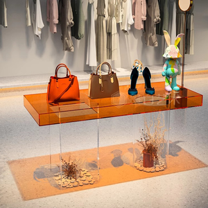 صافي متجر الملابس الحمراء في الجزيرة طاولة عرض ضوء فاخر الاكريليك طاولة المياه الأحذية حقيبة عرض المجوهرات الجدول - Product Image 3