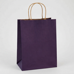 Sacs cadeaux en papier kraft brun personnalisés avec logo imprimé, grands, multi-usages, écologiques, durables, avec poignée plate - Product Image 1