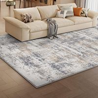Tapis moderne abstrait Vamcheer, super doux, matelassé, éponge épaisse, antidérapant, bleu gris, tapis de salon