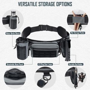 Ceinture de pêche à la mouche avec porte-canne, sangles réglables et compartiment pour filet - Product Image 2