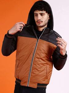 Veste matelassée à capuche pour homme, mode hiver, col montant, fermeture éclair intégrale, chaude, isolée, coupe-vent, conçue pour les voyages en plein air - Product Image 5