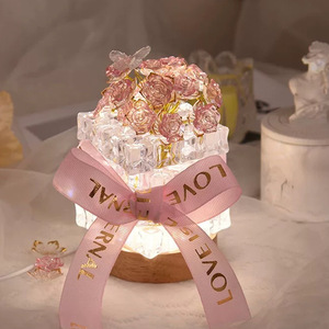 Premium handmade DIY rose ice cube night <b>light</b> material package 520 Valentine's Day gift for girlfriend's birthday - Product Image 4