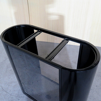 Poubelle extérieure en acier galvanisé avec panneau acrylique, design moderne, pour les espaces publics et l'utilisation en rue