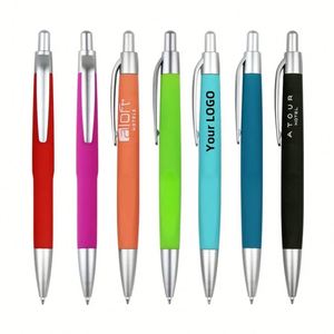 Free Mock Design Custom Plastic Rubber Coated <b>Ballpoint</b> <b>Pen</b> for Hotel Promotion Gift Custom Logo Multi-color Office/School Use - Product Image 1