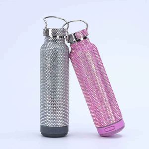 Stainless Steel Vacuum Flask Glitter Design Pink Sleeve Travel Bottle Round Shape All People - Product Image 2