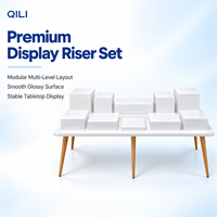 Présentoir Cube Carré en Acrylique Blanc Foshan Languo pour Buffet, Socle Alimentaire en Lucite, Boîte de Présentation Empilable