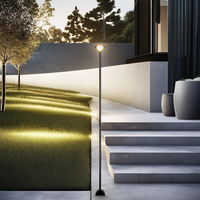 IP65 IP67 lampu rumput LED surya tahan cuaca 2-3M aluminium minimalis gaya untuk taman tempat parkir luar ruangan cuaca