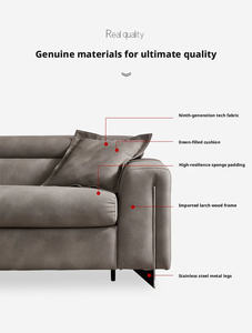 Canapé-lit moderne avec fonction lit, meubles <span class=keywords><strong>de</strong></span> salon, canapé-lit <span class=keywords><strong>en</strong></span> cuir PU écologique et doux pour la peau, avec pieds <span class=keywords><strong>en</strong></span> bois - Product Image 2