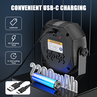 Mini 60 LED lumière de scène stroboscopique rechargeable alimentée par batterie RVB LED lumière par pair sans fil pour événements fête de mariage DJ