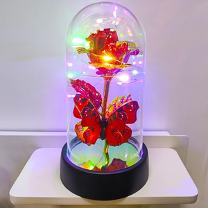 Roses éternelles à la cire avec lumière LED, décoration florale pour la Saint-Valentin, fleurs immortelles pour cadeaux de la Saint-Valentin - Product Image 1